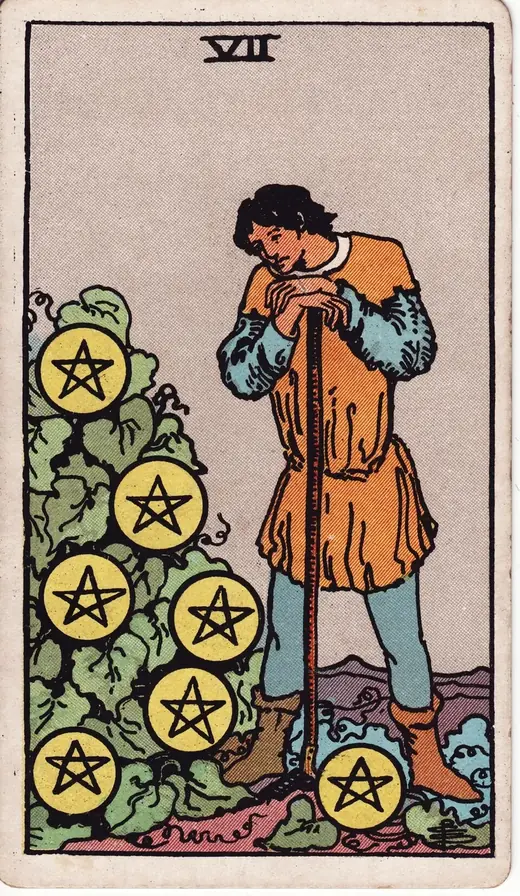Carta de tarot Sete de Ouros