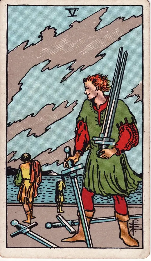Carta de tarot Cinco de Espadas