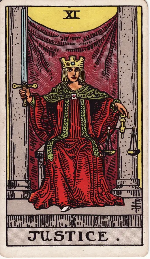 Carta de tarot A Justiça
