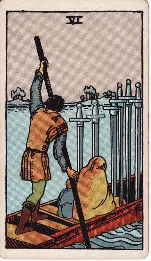 Carta de tarot Seis de Espadas
