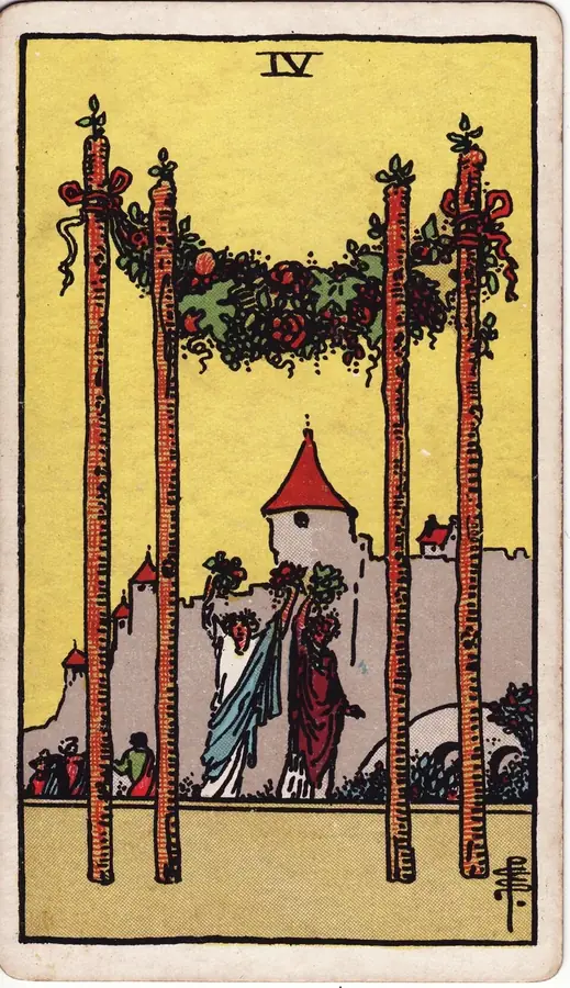 Carta de tarot Quatro de Paus
