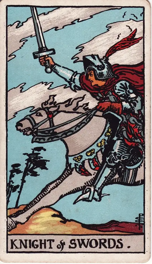 Carta de tarot Cavaleiro de Espadas