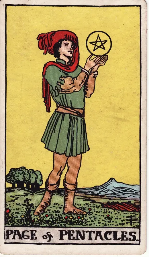 Carta de tarot Valete de Ouros