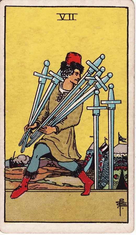 Carta de tarot Sete de Espadas